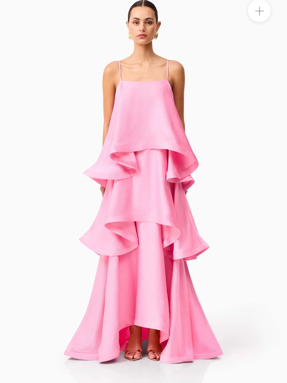 Elliatt Pink Tiered Ruffle Maxi Dress